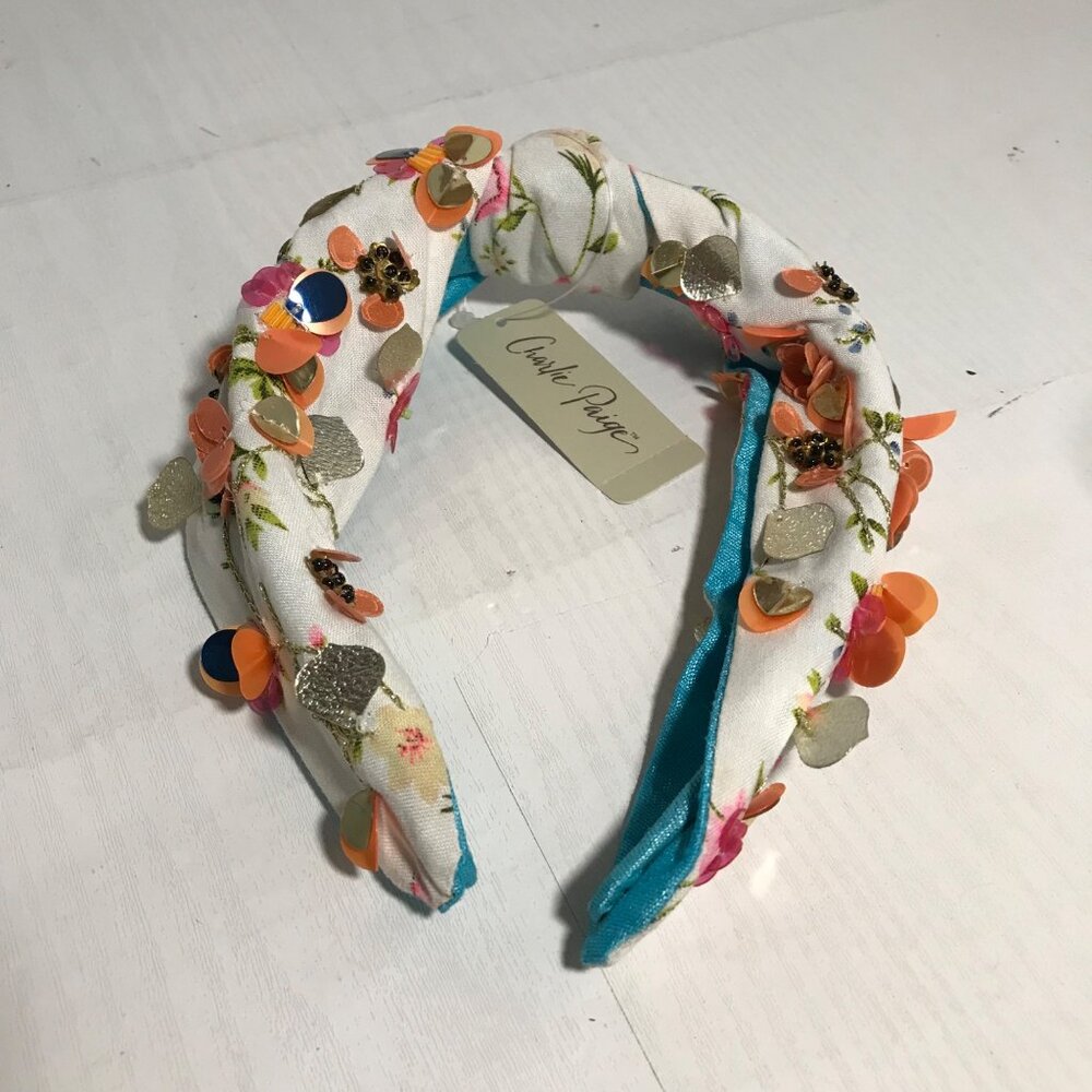 Charlie Paige Floral Embellished Headband With Sequins & Beads